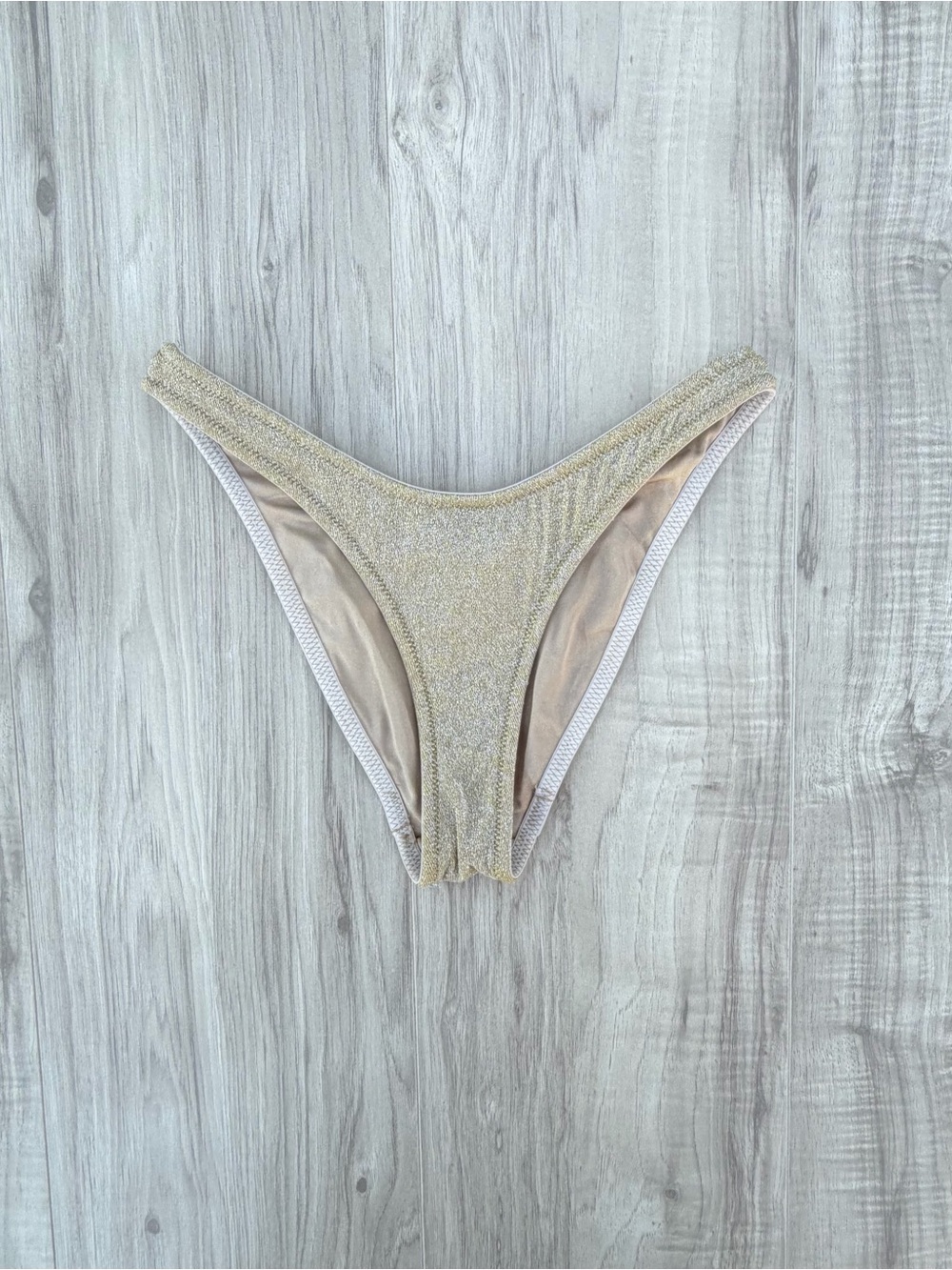 Triangl Gold Shimmering Swimwear Bikini Bottom
